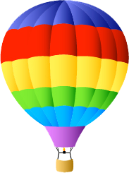 Seed Kindness Fund rainbow patterned hot air balloon